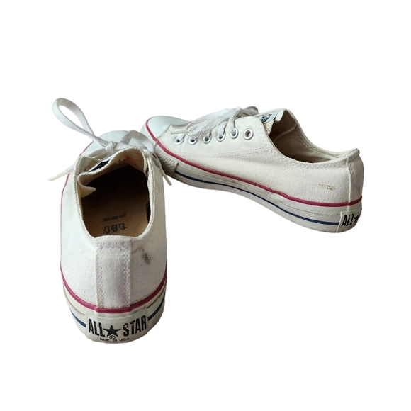CONVERSE x VINTAGE Chuck taylor 80's white‎ low top sneakers USA Made men's 5 - Picture 9 of 16